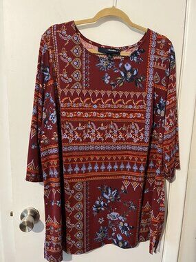 DENIM 24/7 MIDI DRESS 3/4 Sleeves SZ 1X